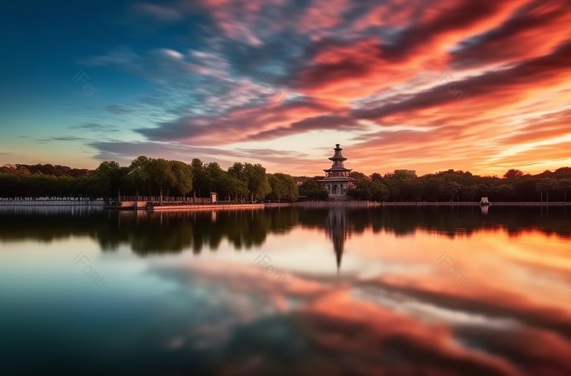 实拍树林公园日落背景,高清,摄影图,摄影图片,图片大全,摄影图免费下载